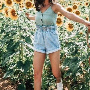 paper bag shorts topshop